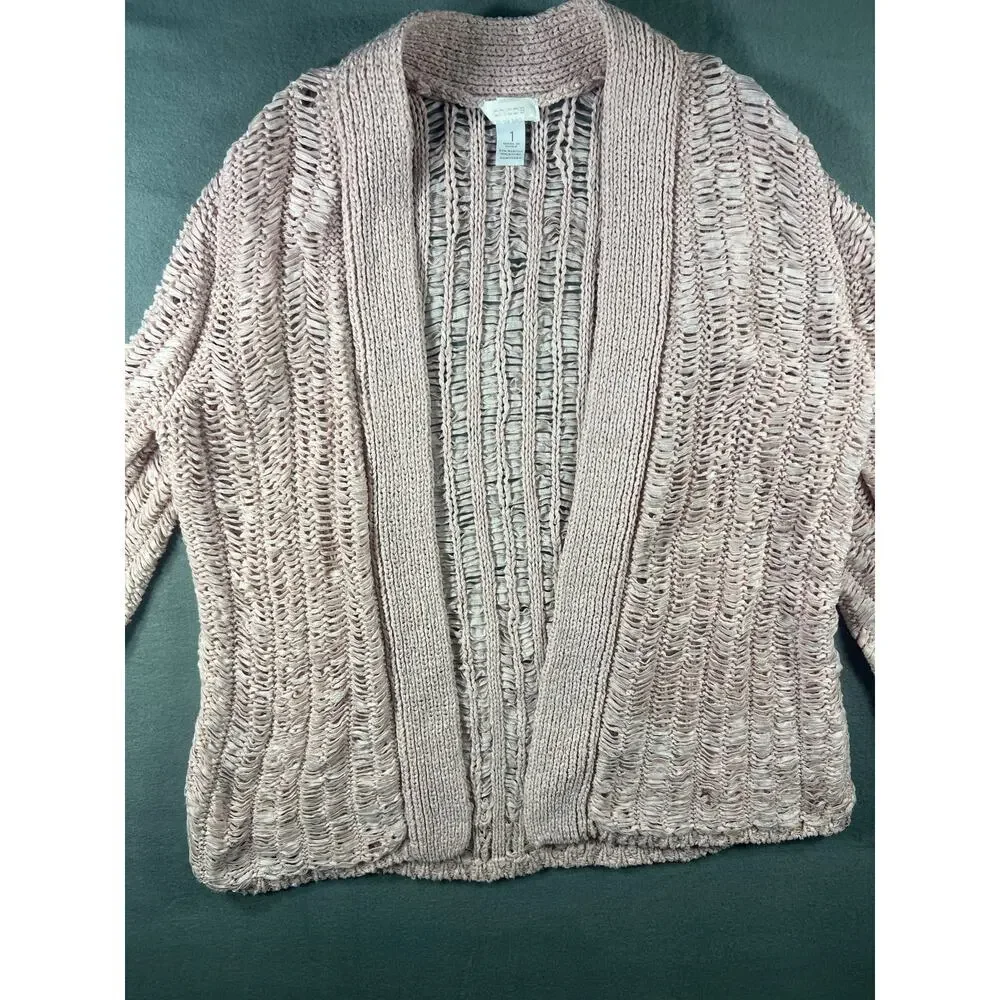 Chico's Moonlight Mauve Jenna Cardigan Sweater Women's Size 1 XXS Elegance